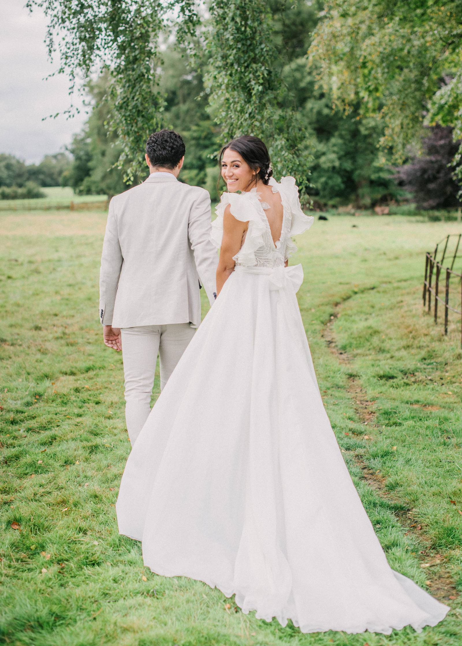Bride and Groom walking